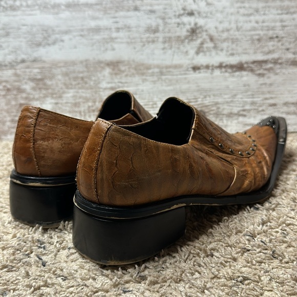 Fiesso by Aerelio Garcia Pointed Toe Metal Tip Leather Shoes Sz 10 - Picture 4 of 11
